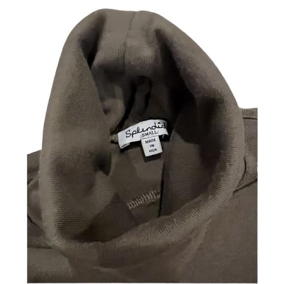 Splendid Women’s Olive Green Turtleneck T-neck Small Stretch Warm Layering - Picture 3 of 5